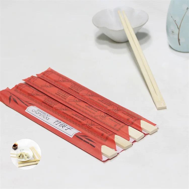 5.5-6 Inches Hot Selling Restaurant Fast Food Chopsticks Custom Long Bamboo Chopsticks Modern Paper Wrapped Bulk Chopsticks
