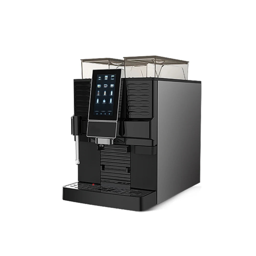 ITOP New Hot Seller 2000W Black and Silver ABS Touch Screen Display Espresso Coffee Machine With Steam Milk Froth