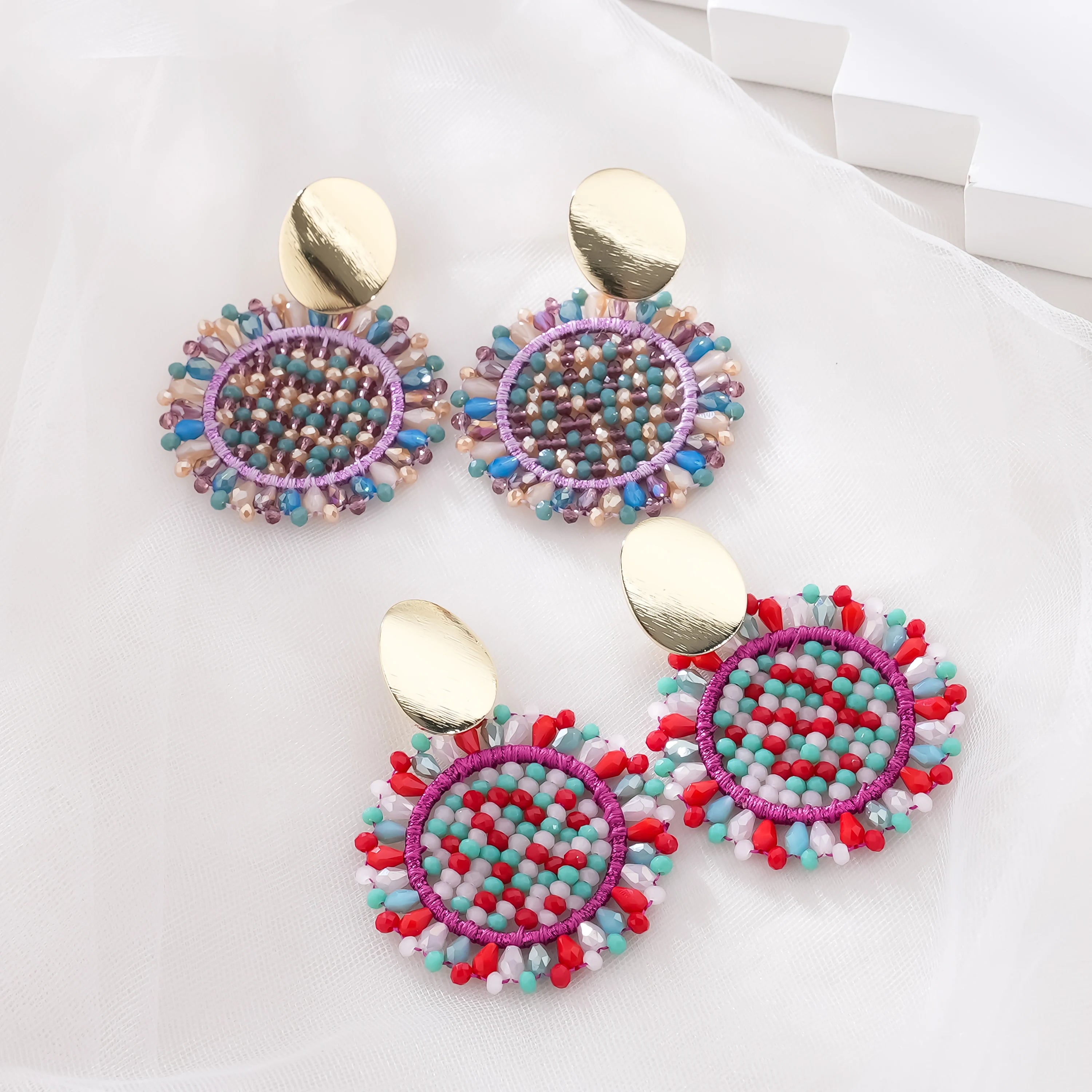 Factory Directly Hot Selling Vintage National Style Tassel Beaded Earrings Women