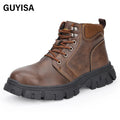 GUYISA Factory Custom Fast Delivery Men's Safety Shoes Outdoor  Wear Resistant Steel Toe Safety Shoes