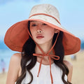 Double Sided Fisherman Hat Super Large UV Sunshade for Travel Printed Big Brim Bucket Hat Reversible