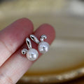 E2267 7-8mm DIY Natural Freshwater Pearl Charm Earrings Mounting Accessory 925 Sterling Silver Gold Plated  Jewelry for Women