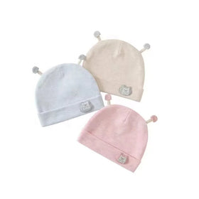 Newborn Baby Infant Double Layer Knit Beanie Cap 100% Cotton for Boys and Girls 0-6 Months