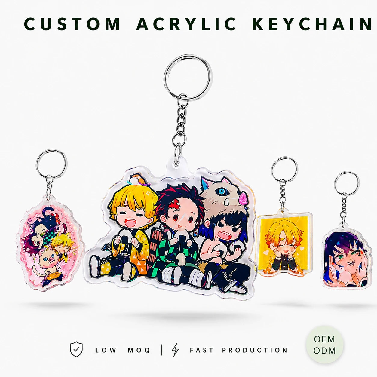 CNAWO Wholesale Cute Cosplay Acrylic Keychain for Men and Women Pochita Key Ring Pendant Bag Gift Accessory Made of Plastic
