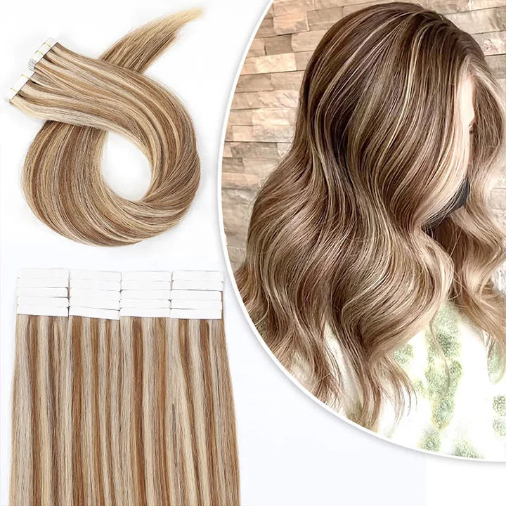 Wholesale Double Drawn Tape in Extensions Curly Virgin Hair Vendor Manufacturers Peruvian Tape in Hair Extensions