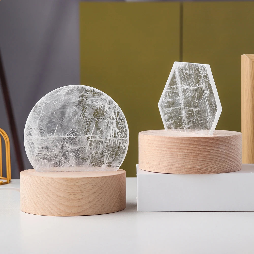 Wholesale Natural Quartz Selenite Crystal Light Modern Led Crystal Table Lamp