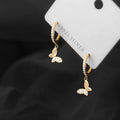 925 Sterling Silver Charm Butterfly Pendant Ear Rings Earings 18K Gold Plated Zircon Hoop Earrings Fashion Jewelry for Women