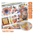 Custom Crafting Sticker Roll Gold Foil Embossed Transparent PET Tape