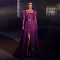 Jancember LSCZ97 Elegant Crystal Sequins Square Neck Formal Evening Gown Dress