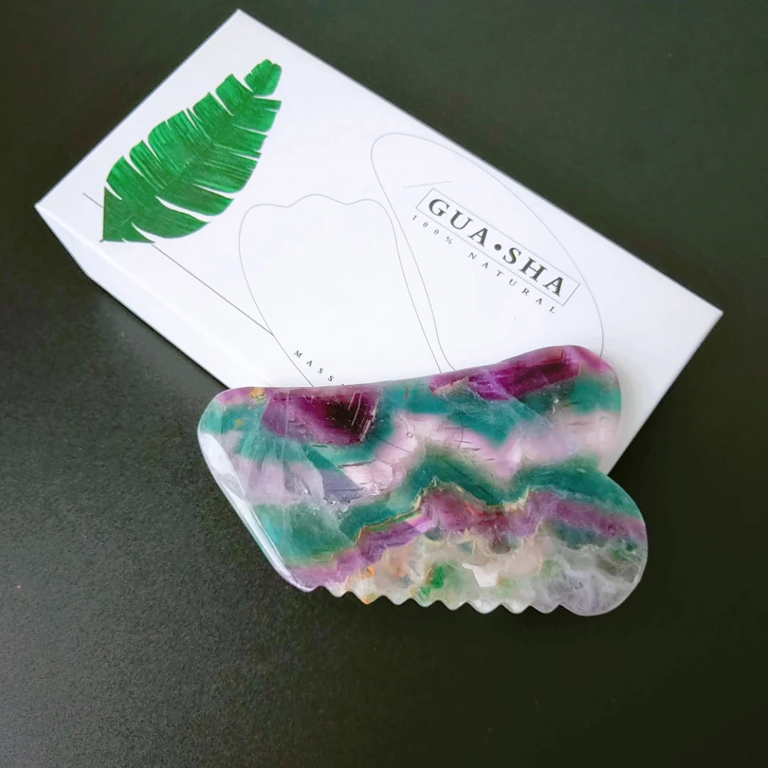 Huiying Best Gift Noiseless Fluorite Face Gua Sha Facial Tool Massage