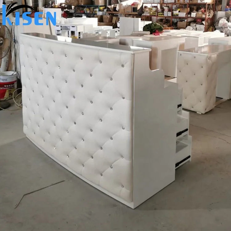 140cm MFC Reception Desk with Side Table Modern Design Ronde Furniture for Home Bar or Gym Small Tea Table New Model
