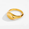 Stainless Steel Jewelry Tarnish Free Rings Men Women 18K Gold Plated Blank Engraved LOGO Name Wedding Eternity Engagement Ring