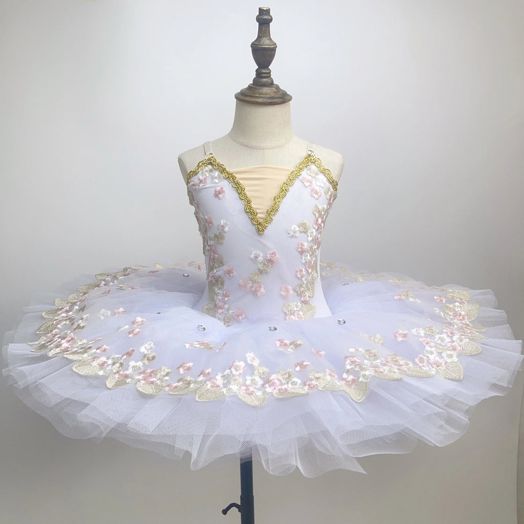 Girls Performance Wear White New Tulle Tutu Skirt Little Swan Professional Ballet Tutu