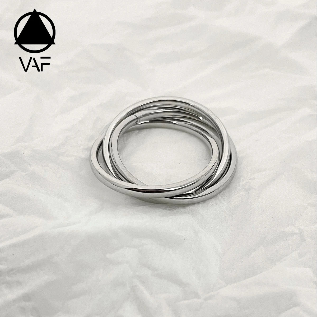 VAF Unique Personalised Three Layer Ring Trending Stainless Steel Fidget Rings for Anxiety