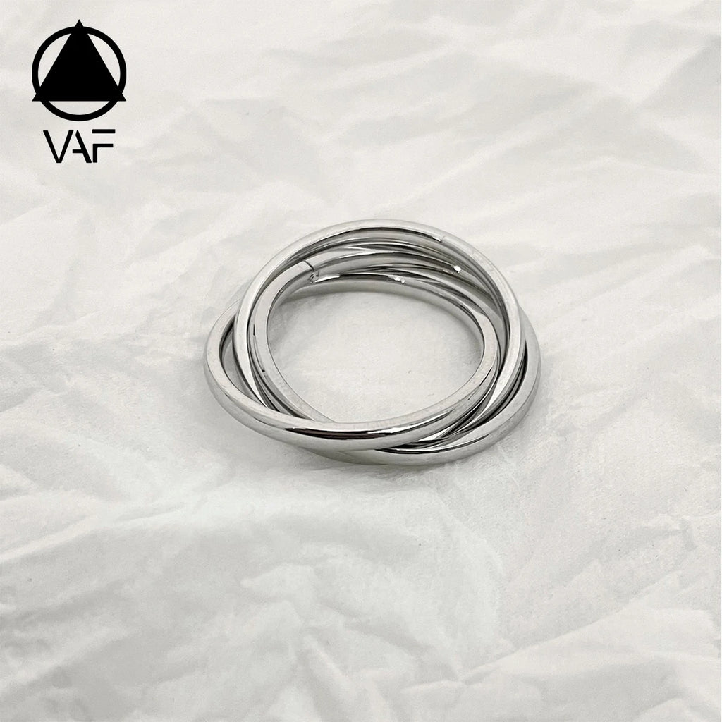 VAF Unique Personalised Three Layer Ring Trending Stainless Steel Fidget Rings for Anxiety