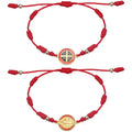 Two Sides Pattern Woven Hand St Benedict Charm Bracelet Gold Plated Zinc Alloy Unisex Anniversary