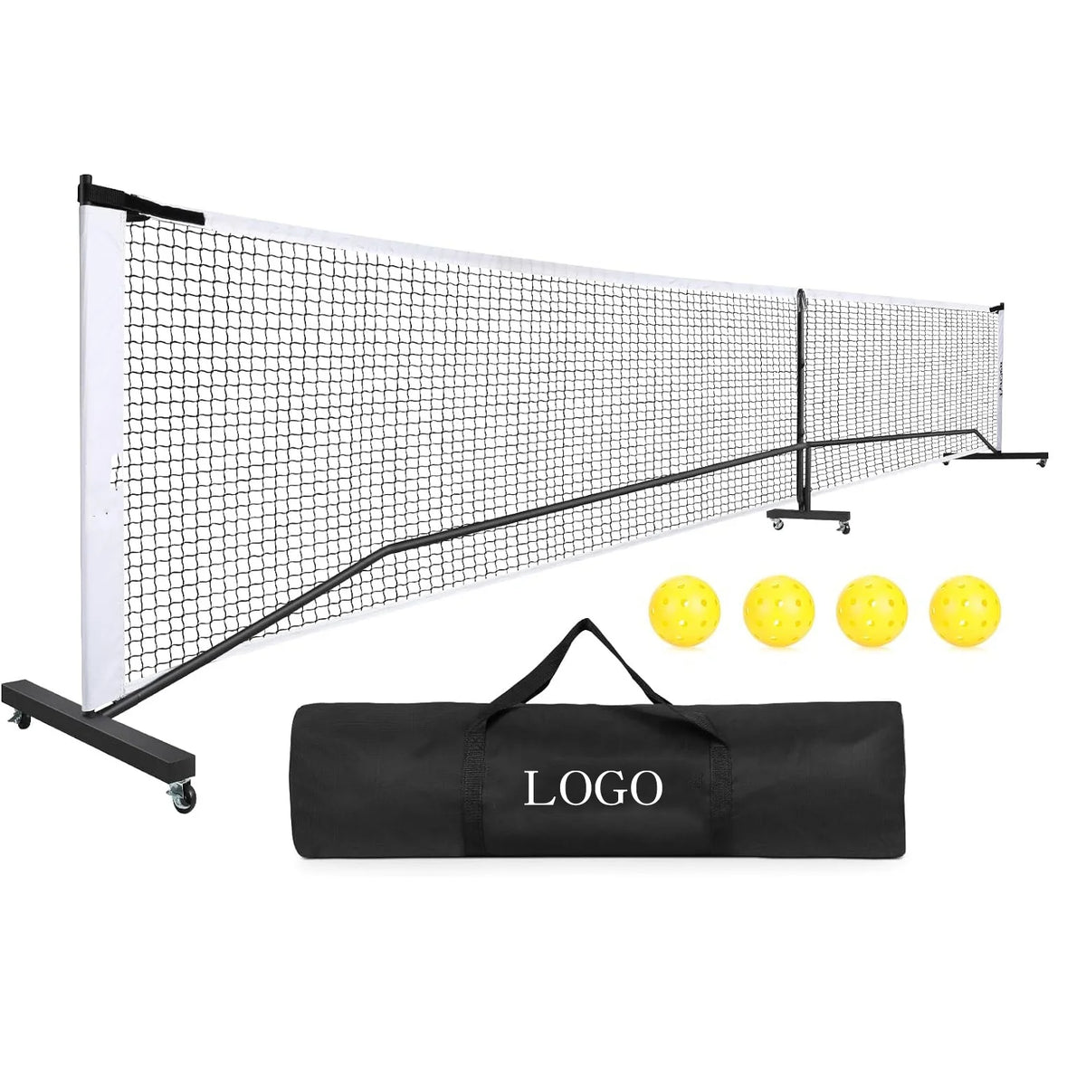 Portable Pickleball Net With Wheels 22 FT USAPA Regulation Pickle Ball Game System With Carrying Bag
