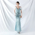 31969# New Dress Craft Order Ostrich Hair Positioning Flower Bead Evening