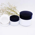 100g White Ceramics Cosmetic Glass Jars 50ml With Black Lid