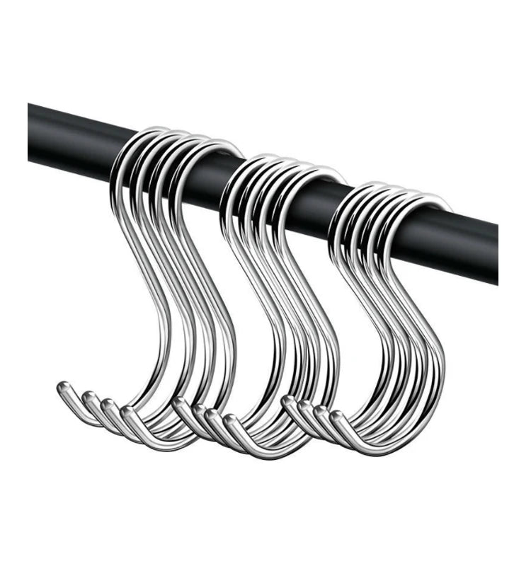 304 Stainless Steel Metal S Shaped Hanging Hook Heavy Duty Hanger Door Clothes Rack for Kitchen Home
