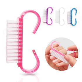 Mini Clear Plastic Nail Cleaning Brush Small Nylon Fingernails Dust Remover for Clean up of Nail Care