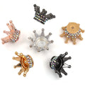 Wholesale Handmade Accessories Pen Key Chain Alloy Micro Pave Crystal Cubic Zirconia Charm Crown Spacer Beads