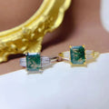 Low MOQ Luxury 925 Sterling Silver Gold Plating Natural Moss Agate Classic Minimalist Engagement Rings for Wedding Party Women