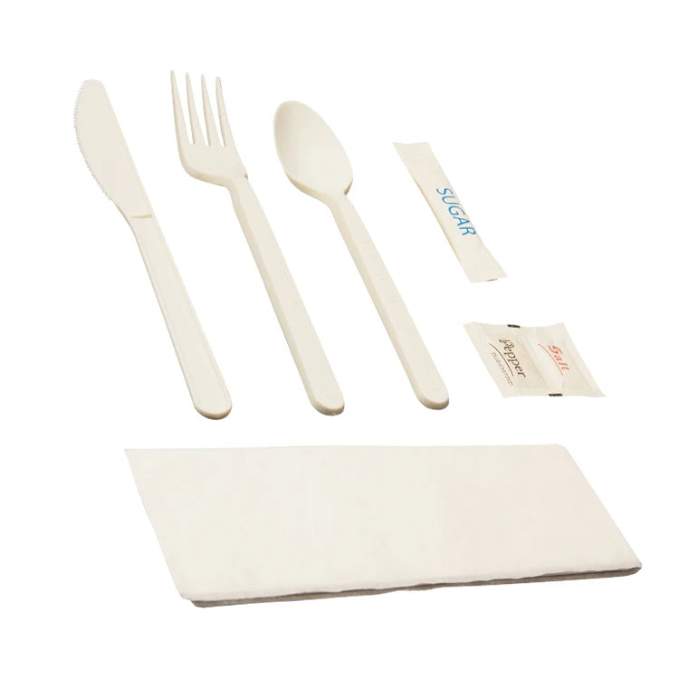 100% Biodegradable CPLA Fork 7" High Temperature Resistance Custom Logo BPI Certified for Restaurant & Party Use