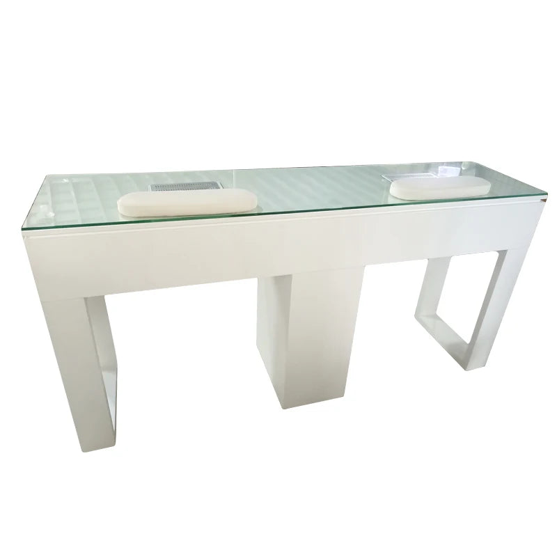Kisen Nice Nails Bar Station Salon Furniture Wood Nail Tables Nail Desk Manicure Table with Chair