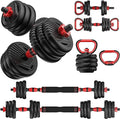 Wellshow Sport Adjustable Dumbbells 4 In1 Dumbbells Set Used As Barbell Kettlebells Push up Stand  Fitness Exercises