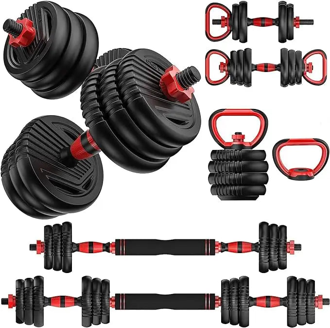 Wellshow Sport Adjustable Dumbbells 4 In1 Dumbbells Set Used As Barbell Kettlebells Push up Stand  Fitness Exercises