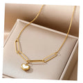 VKME New Fashion Jewelry Stainless Steel Love Heart Necklace for Women Jewelry