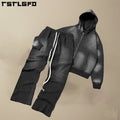 Custom SweatSuits Men Streetwsear Vintage 100% Cotton Sun Faded Acid Wash Zip up Hoodies and Sweatpants Set Men Tracksuits