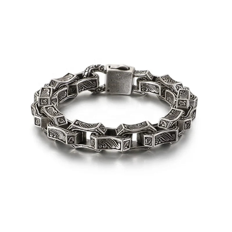 New Stainless Steel Jewelry Personality Retro Punk Man Domineering Titanium Steel Bracelet