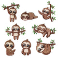 NODA Iron on Embroidery Cute Sloth  Patch for Kid Clothes Bag Decoration
