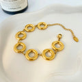 Fashion Jewelry 2025 New Stainless Steel Gold-plated Geometric Circular Chain Charm Bracelet Trendy Men's Anniversary