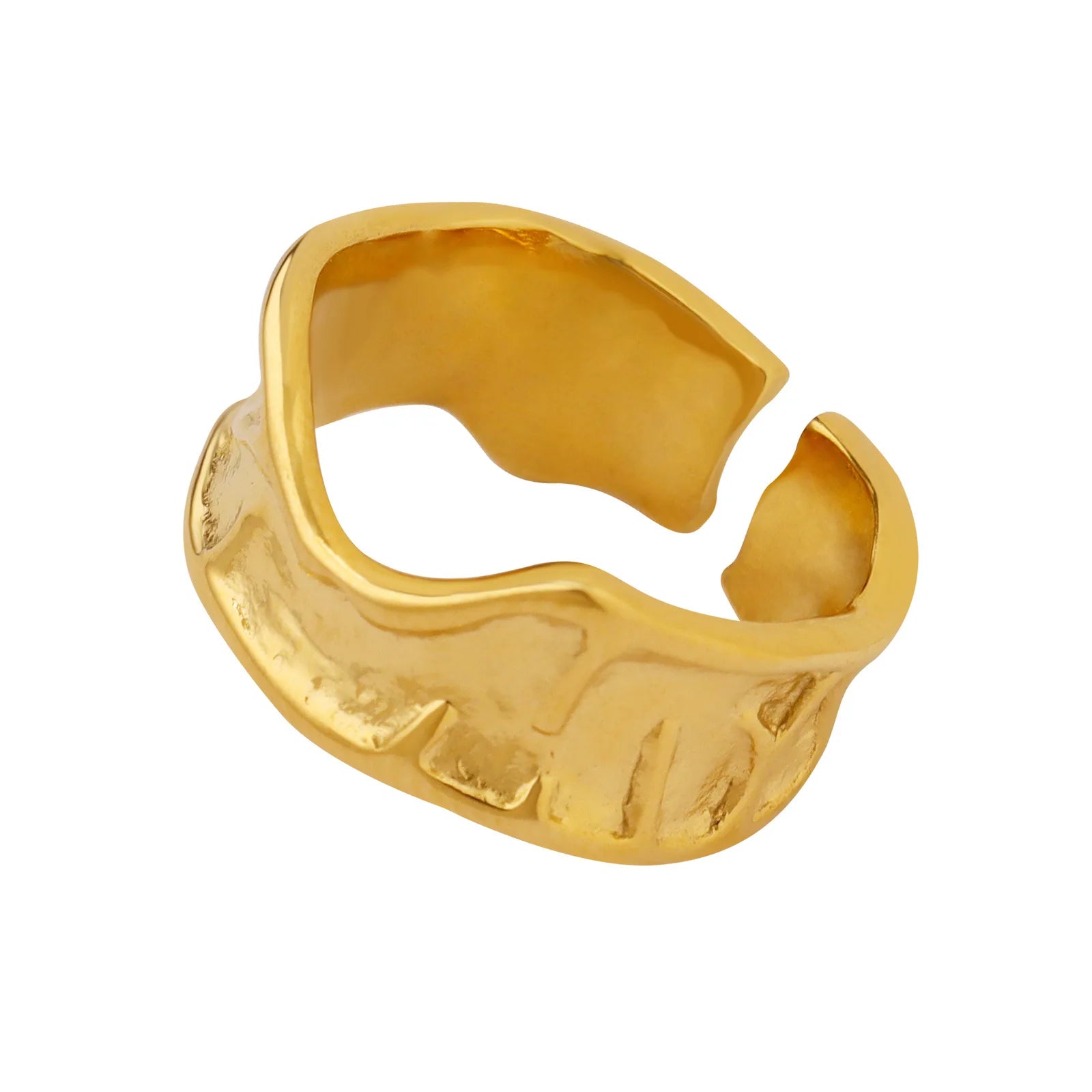 Factory Direct Sales Stainless Steel Open Regular Thick Texture Ring Unisex Adjustable Mens Women Rings