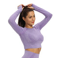 Women Sport Yoga Top Seamless Sports Long Sleeve Fitness Clothes