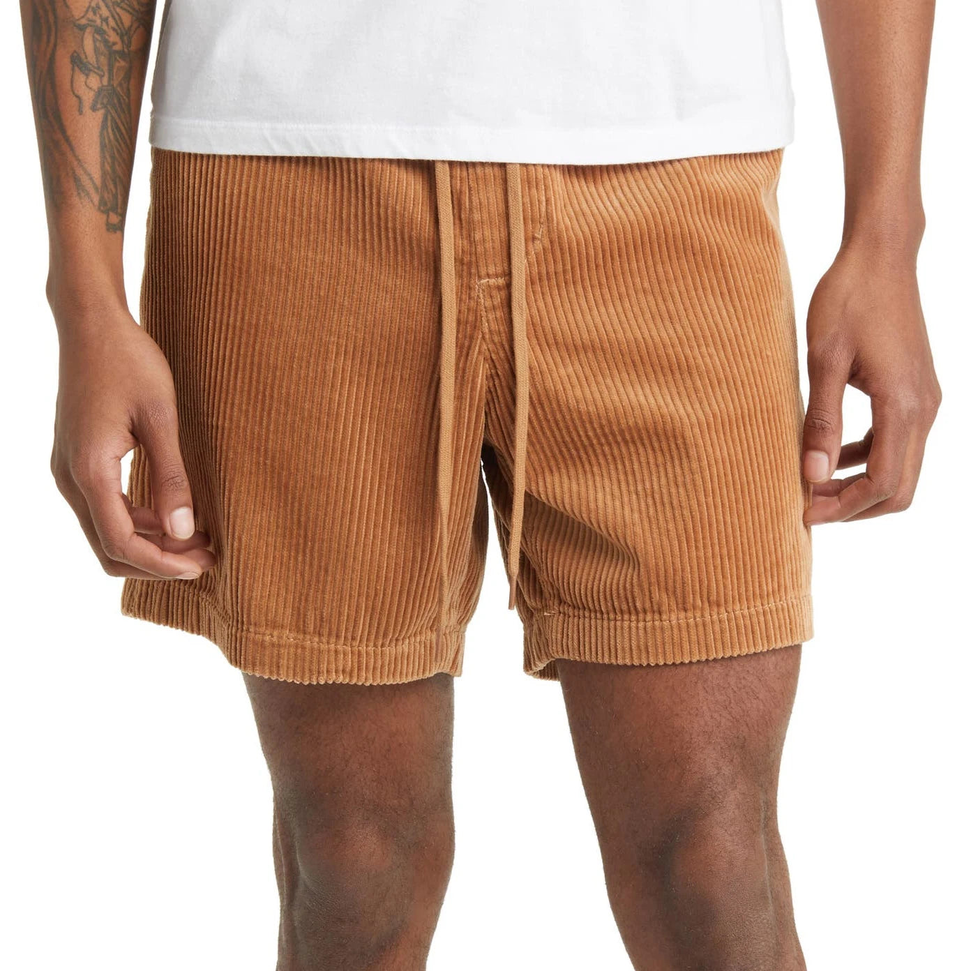 New Arrival Men's Slim-Fit 5" Comfort Drawstring Waist Active Track Corduroy Shorts