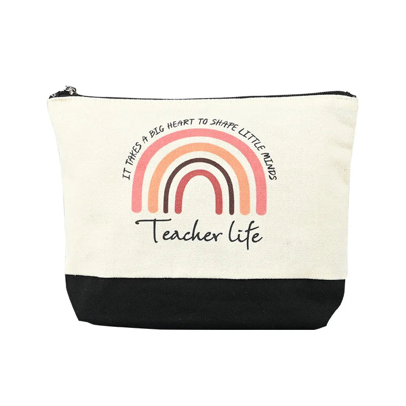 Custom logo Private Label Women Travel Gidts Canvas Bulk Makeup Pouch Cosmetic Bag with Zipper