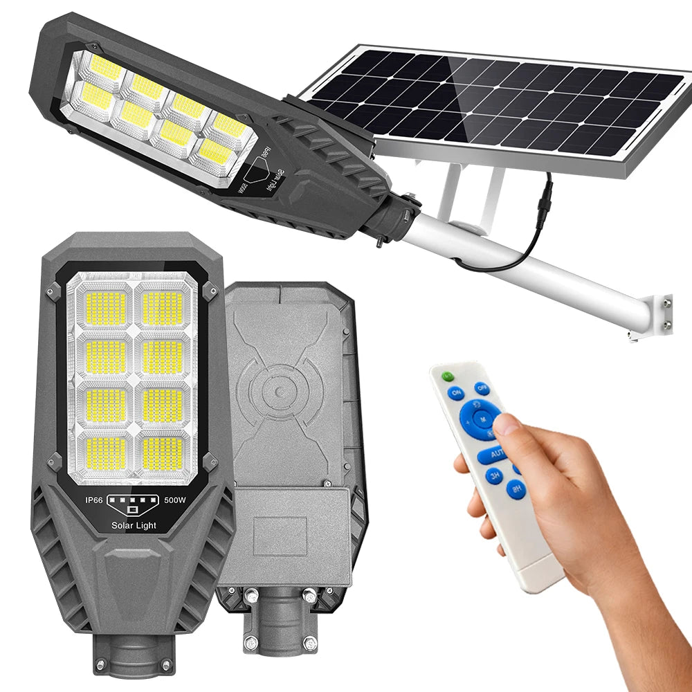 80W to 1000WS Solar Powered LED Street Light with Waterproof Remote Control for Outdoor Courtyard Park Road IP65 Rated