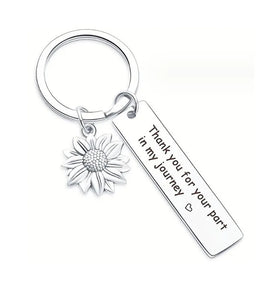 Thank You for Your Part in My Journey Keychain Keyring Inspirational Birthday Gift Keychain for Daughter Son From Mom Dad