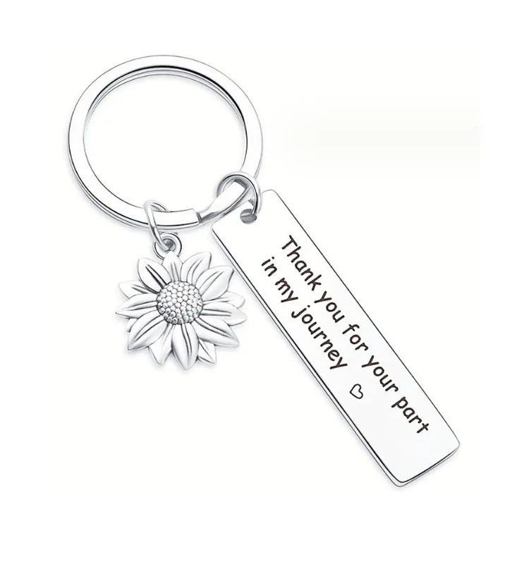 Thank You for Your Part in My Journey Keychain Keyring Inspirational Birthday Gift Keychain for Daughter Son From Mom Dad