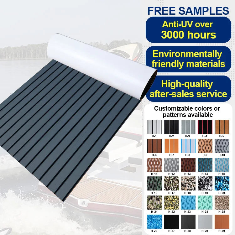 Custom Color Anti-UV EVA Foam Teak Dekking Non-Slip Marine Mats for Boats Modern Outdoor Brushed Design