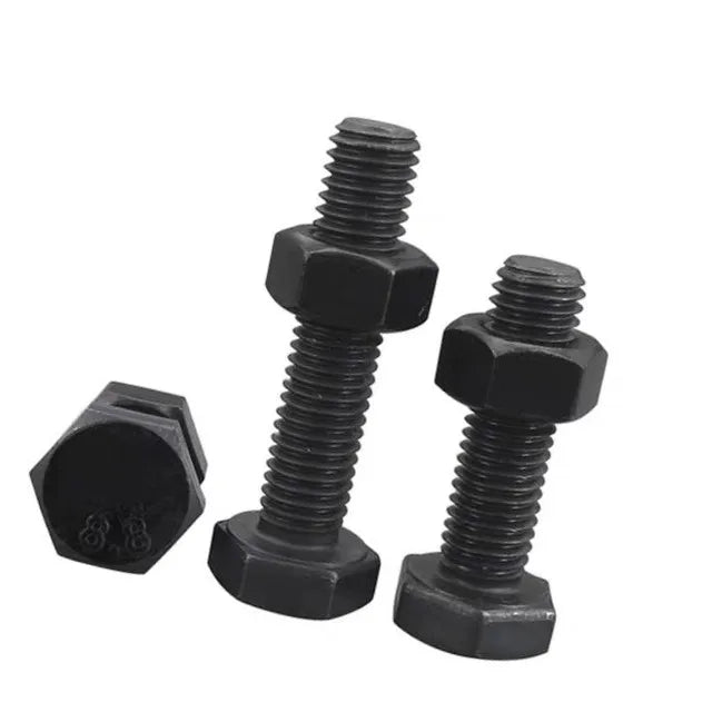 Hex Head Bolts M6 M8 M10 M12 Steel Hex Hex Bolt Nuts Sets with Plain Finish