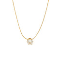 Hot Sale Korean New Design Stainless Steel Cubic Zircon Keel Necklace for Women Simple Fashion Diamond Necklace for Women