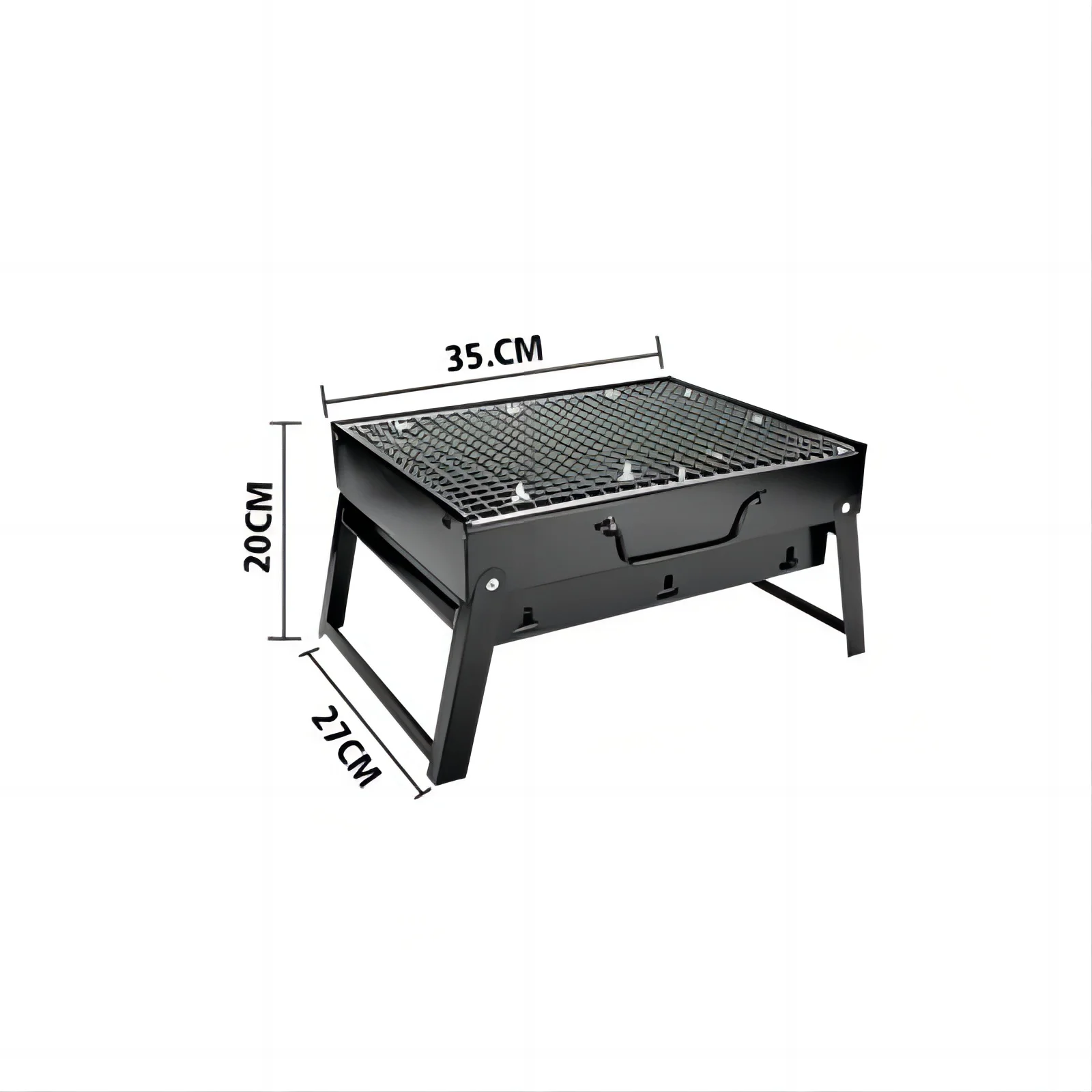 Easily-cleaned Portable Collapsible Small Size Black Steel Charcoal BBQ Grill for Outdoor Camping Picnic Hiking