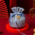 Embroidered Logo Black Velvet Drawstring Perfume Glass Bottle Pouches Recyclable with Thick String