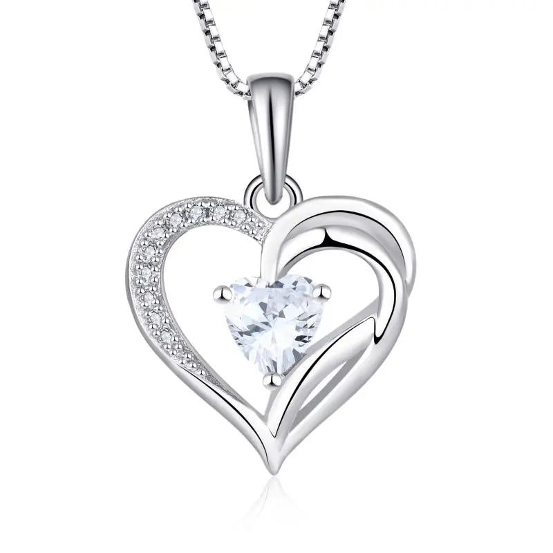 Trendy 925 Sterling Silver Custom Moissanite Diamond Gemstone Crystal Love Charm Jewelry in Heart Shape Pendant Silver 925