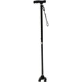 Adjustable T-Shape Grip Solid Color Walking Cane 4ft Sturdy Base with LED Light for Elderly People's Mobility Assisting
